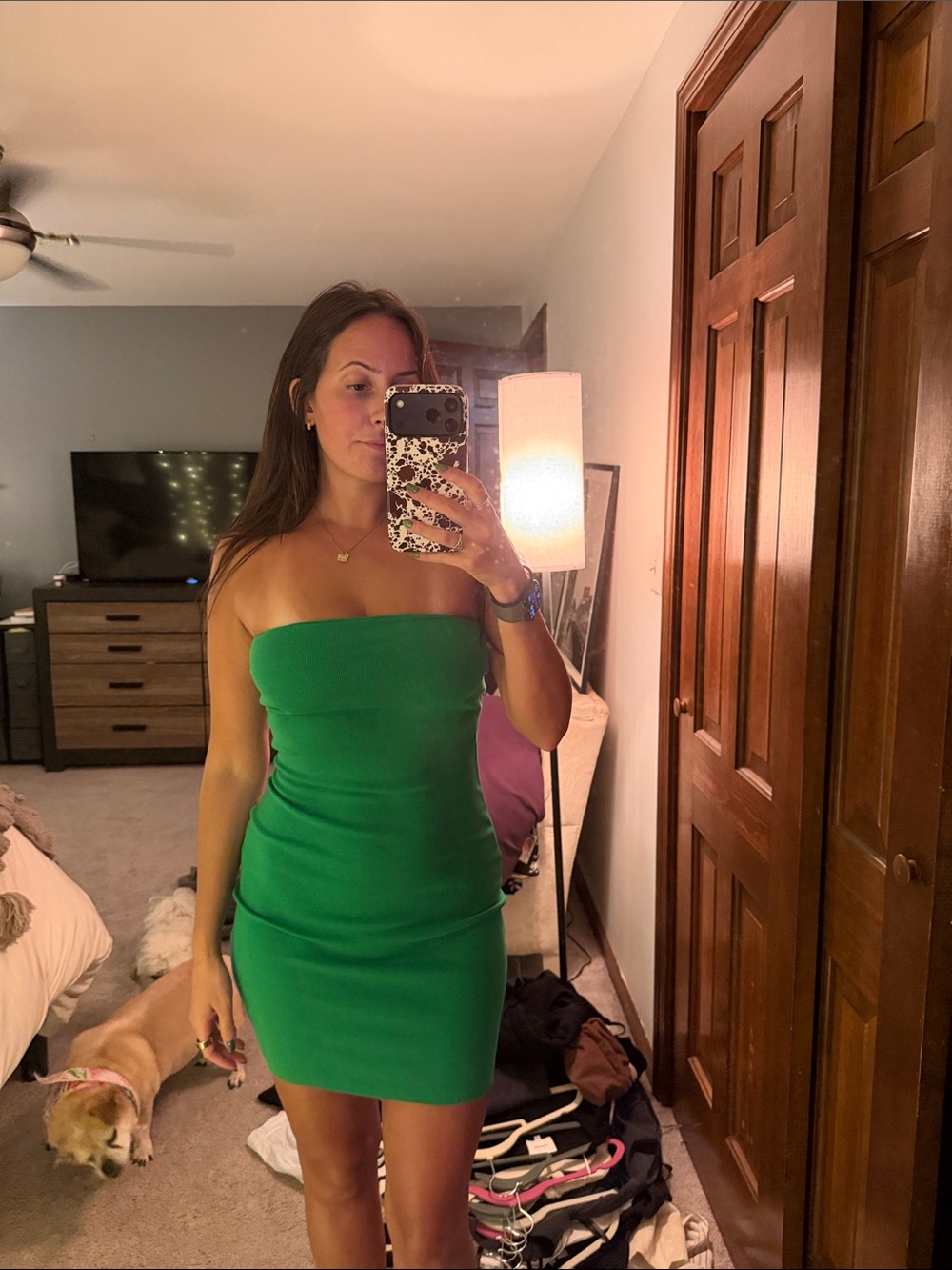 Zara Strapless Emerald Green Bodycon Dress